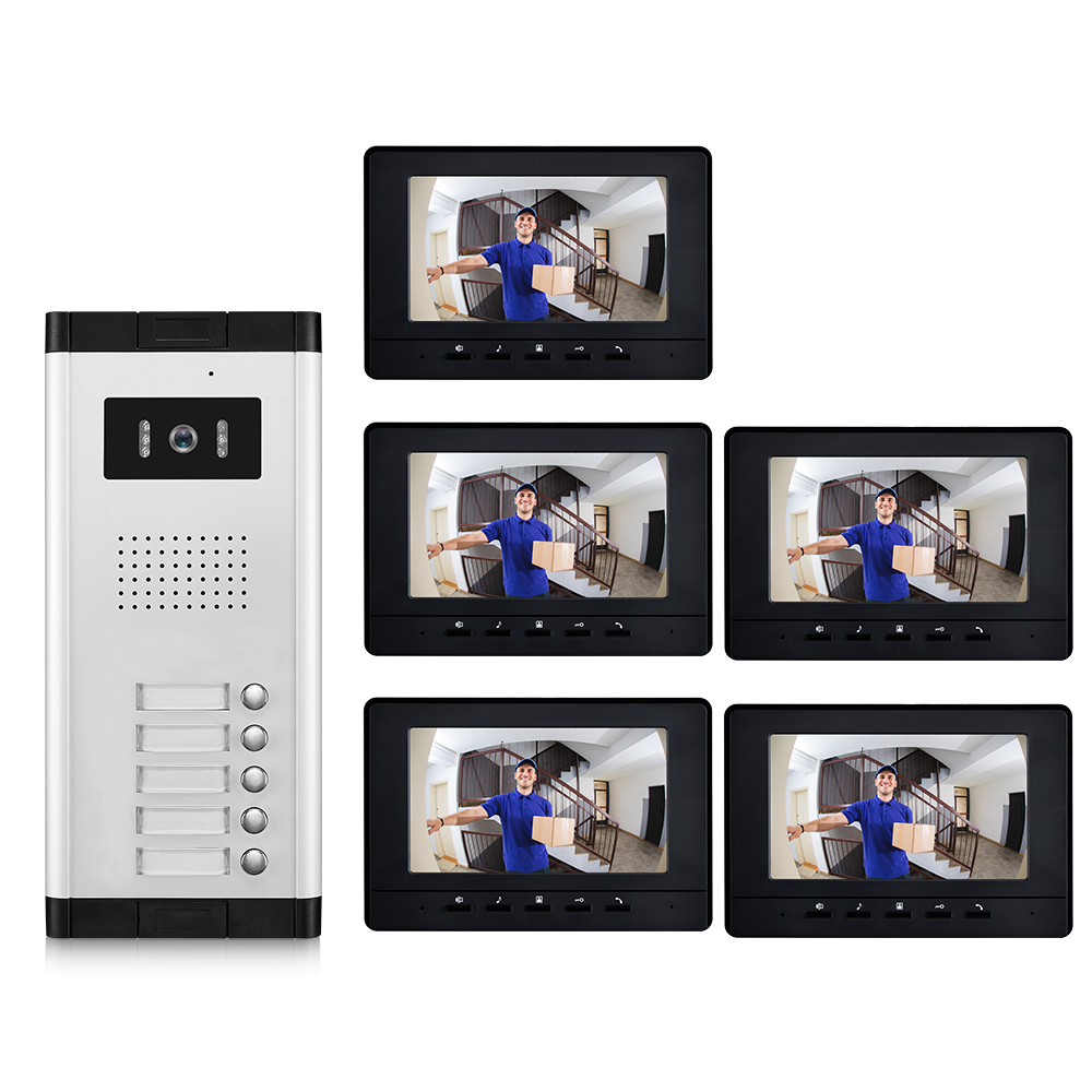 Wired Building Video Doorbell Intercom System 2-12 Multi Call Buttons for Apartment Door Phone Video IR Camera Access Control