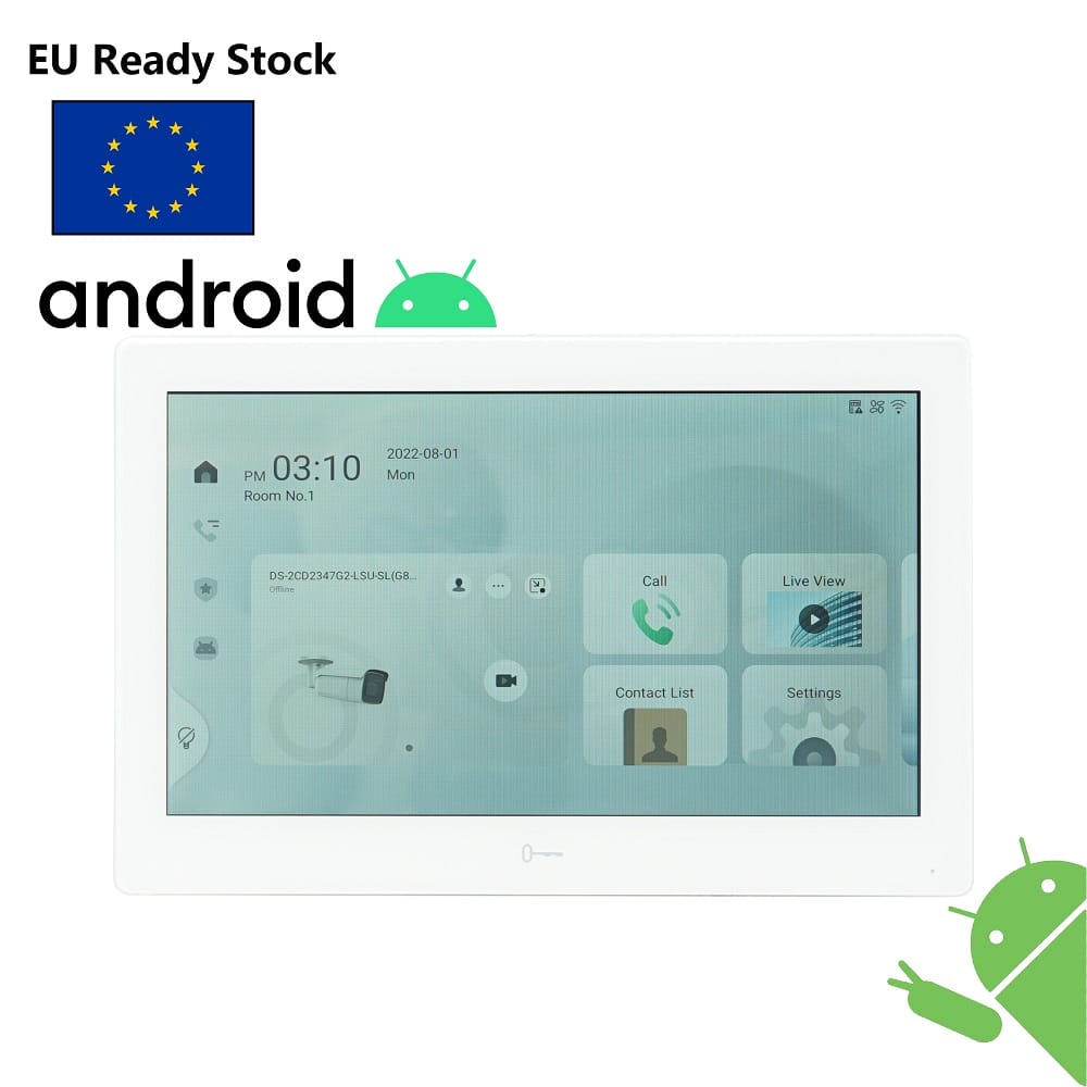 HIK international version Multi-Language DS-KH9510-WTE1(B) Indoor Monitor,802.3af POE, app Hik-connect,WiFi,Video intercom