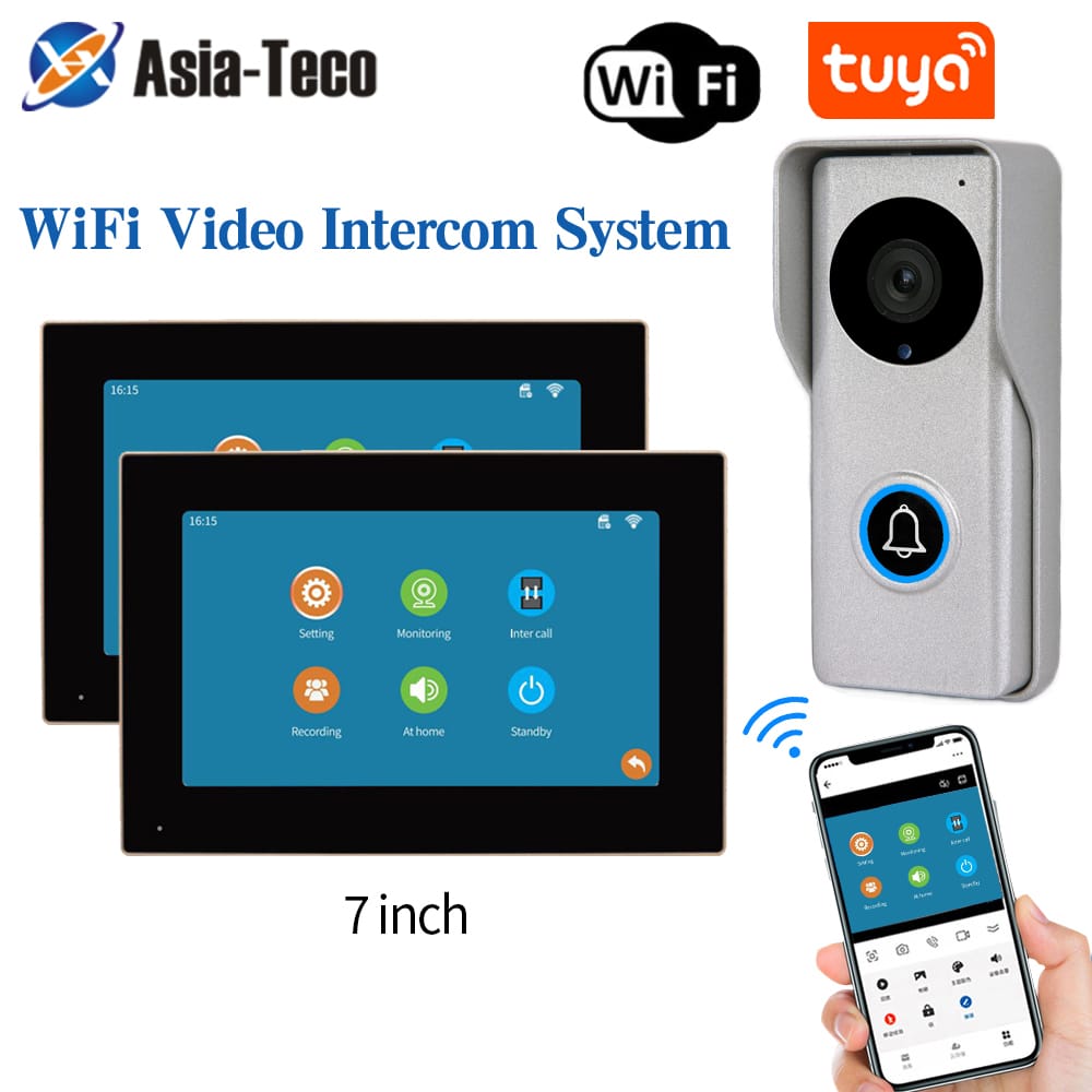 Video Intercom Doorbell Multi Touch Screen Monitor 1080p 2.4G Wifi Door Bell Camera Door Phone System for Home Tuya Videophone