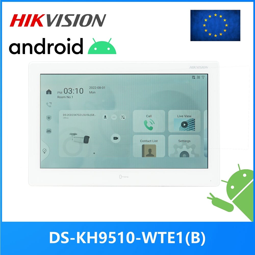 HIKVISION international version 10 inch DS-KH9510-WTE1(B) Indoor Monitor,802.3af POE, app Hik-connect,WiFi,Video intercom