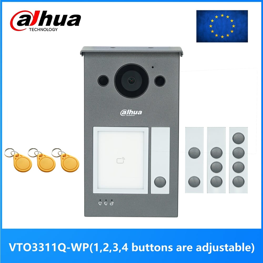 Dahua Multi-language VTO3311Q-WP 802.3af PoE IP Villa Wi-Fi Doorbell,Video intercom,IP Door Phone,P2P Cloud,Door Station