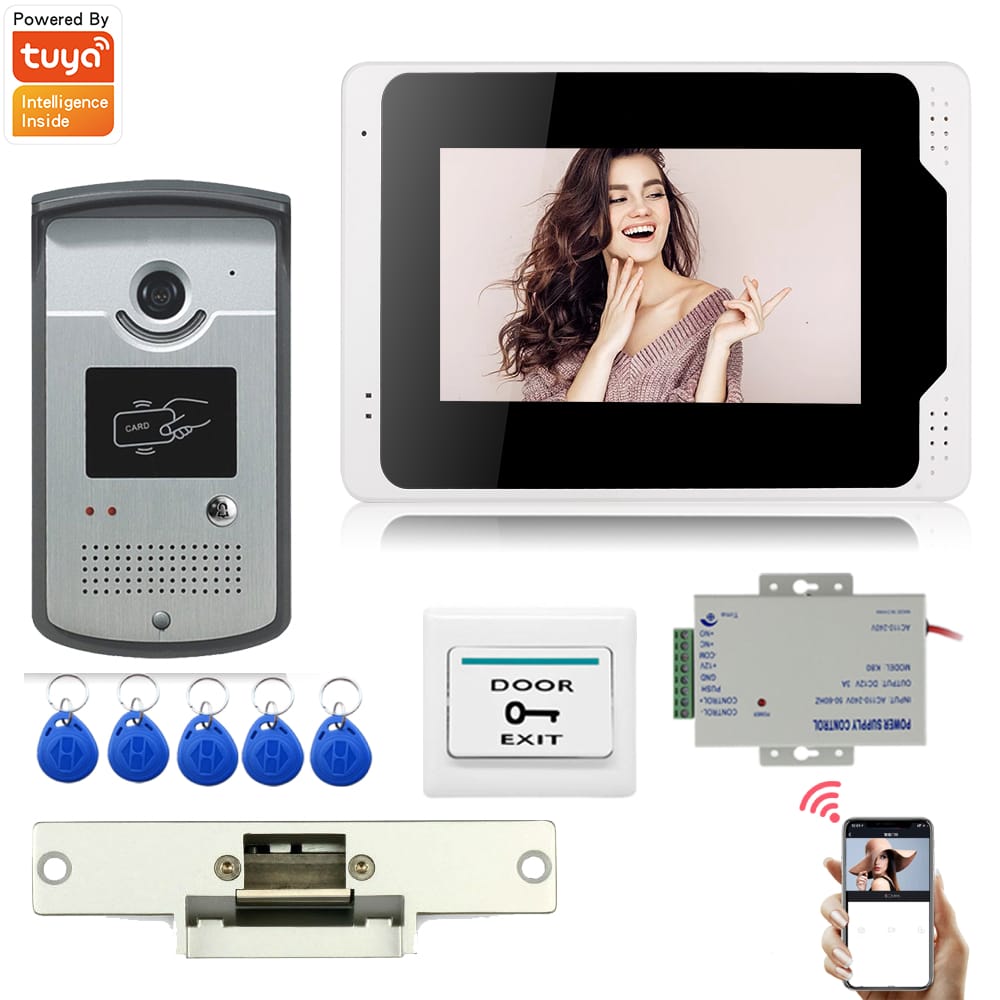1080P Video Intercom System DoorPhone for Home Wireless WiFi Smart Video Doorbell with Wired Doorbell TUYA APP