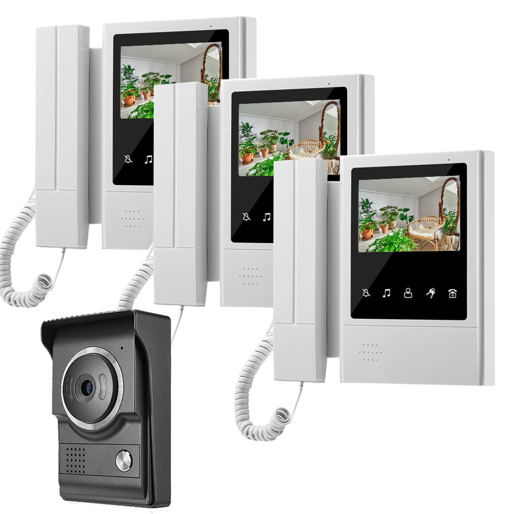 4.3 inch Monitor Wired Video Intercom System Video Door Phone for Home Apartment Doorbell with Camera Waterproof Unlock