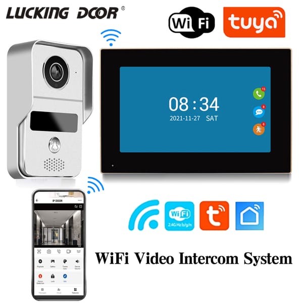 7 Inch Tuya Video Doorbell WiFi Outdoor Door Bell Waterproof IP65 Intercom Smart Home Wireless Door Phone Camera