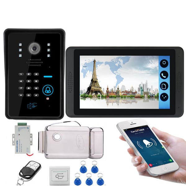 1080P  7" Touch Screen Wifi Video Doorbell, Smart TUYA Home Video Intercom TF Card Rceord Kit Motion Detection ID Unlcok