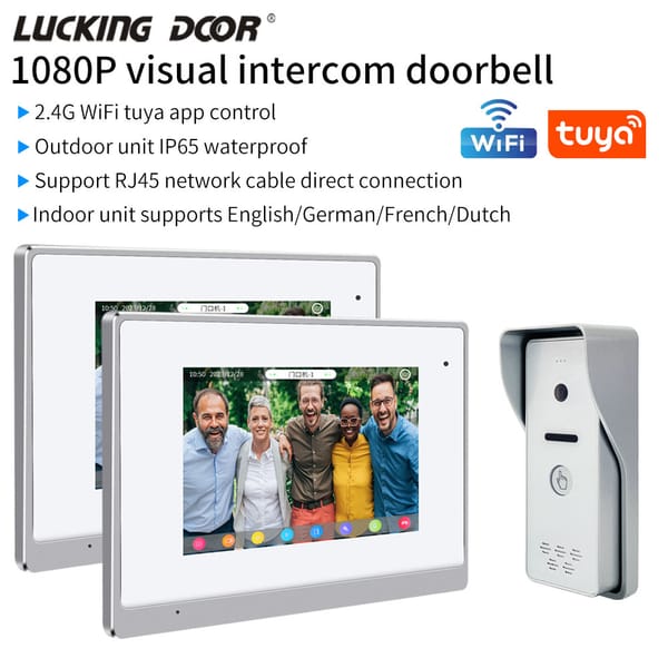 7in Wireless IP POE WiFi Video Door Phone System Tuya APP Smart Unlock Mobile Remote Control Video Intercom Waterproof Doorbell