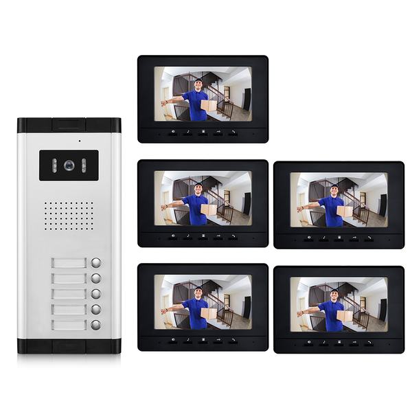 Wired Building Video Doorbell Intercom System 2-12 Multi Call Buttons for Apartment Door Phone Video IR Camera Access Control