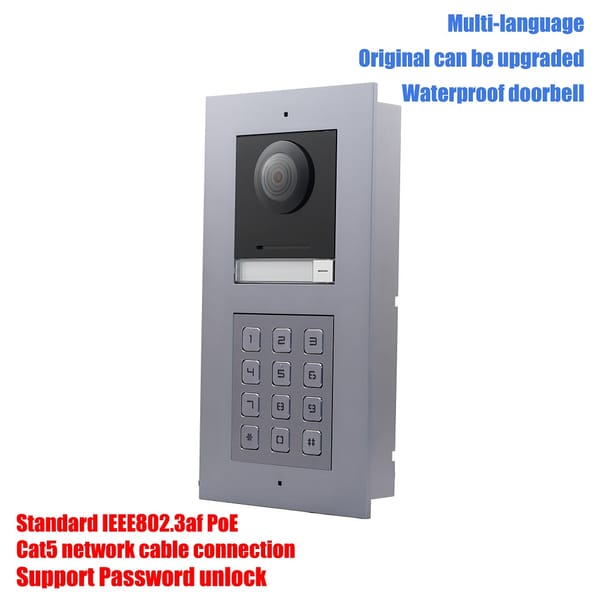 Hik Original IP Video intercom,DS-KD8003-IME1(B),multi-language 802.3af POE Villa IP Module Doorbell,Password keypad code unlock
