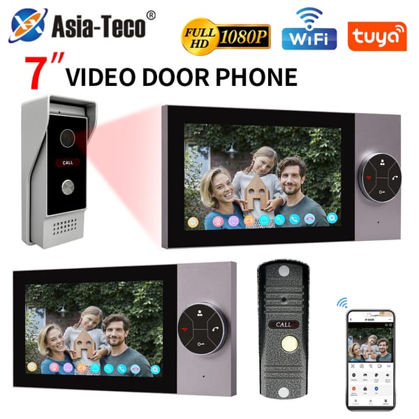 Tuya Wifi Wired Doorbell Door Phone With Camera Video  Bell Color Screen Intercom For Home Night Version Two-Way Video Door Ring