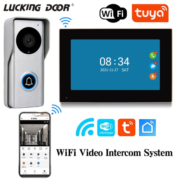 1080P Video Intercom System HD Screen DoorPhone for Home Wireless WiFi Smart Video Door Bell Wired Doorbell TUYA APP Smartlife