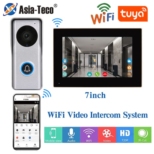 Wifi Tuya App Video Intercom 1080P Video Doorbell HD Camera for Apartment 7/10inch Touch Monitor one-key Unlock Motion Detection
