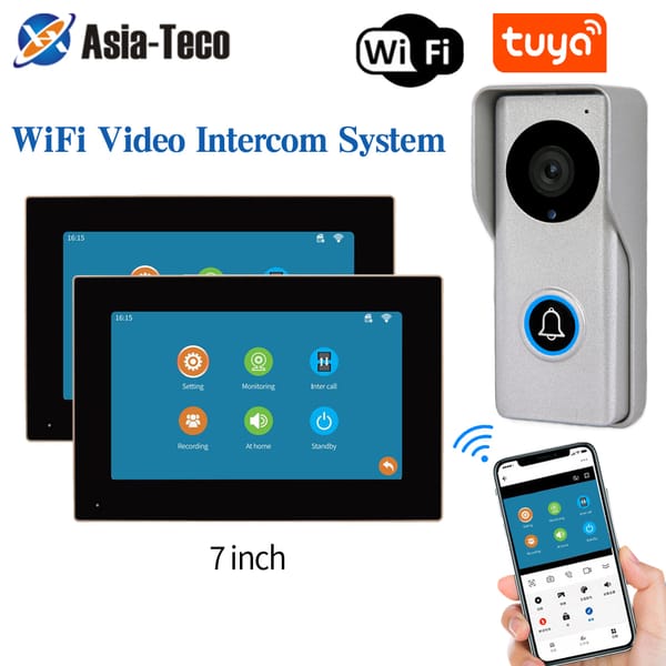 Video Intercom Doorbell Multi Touch Screen Monitor 1080p 2.4G Wifi Door Bell Camera Door Phone System for Home Tuya Videophone