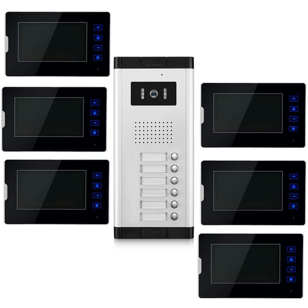 7"Video Door Phone Doorbell Private House Monitor 2/3/4/5/6 Call Buttons Unlock Building Intercom System