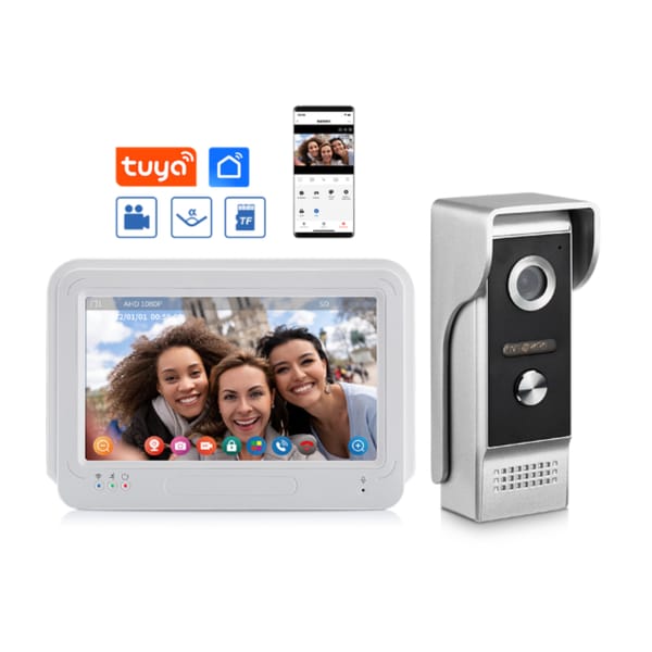 1080P Video Intercom System DoorPhone for Home Wireless WiFi Smart Video Doorbell with Wired Doorbell TUYA APP