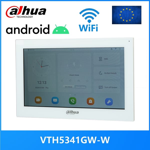 Dahua VTH5341G-W VTH5341GW-W  PoE(802.3af) Android 10-inch digital indoor monitor, Video Intercom monitor,wired doorbell monitor
