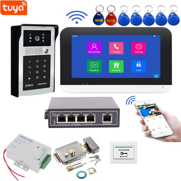 7 Inch Tuya Video Intercom System Smart Home Tuya Video Doorphone Apartment Doorbell Wifi Video Intercom For Home