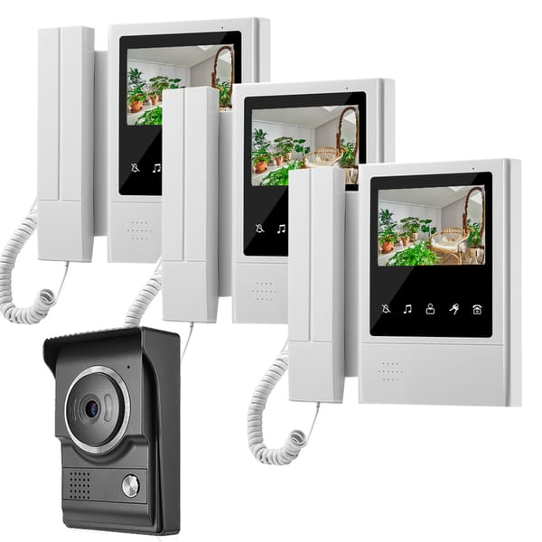 4.3 inch Monitor Wired Video Intercom System Video Door Phone for Home Apartment Doorbell with Camera Waterproof  Unlock